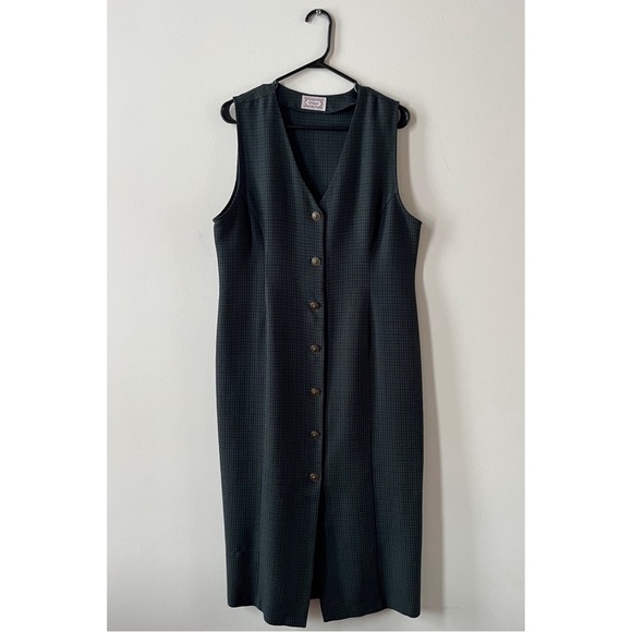 90s CHECKERED SLEEVELESS DRESS - Picture 3 of 6